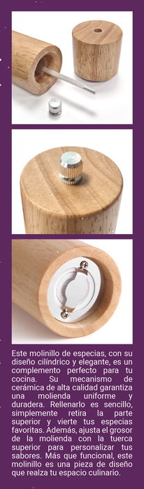 Quttin Molinillo de Especias Madera 20.5 cm (20 Unidades) Quttin Molinillo de Especias Madera 20.5 cm (20 Unidades)