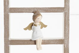 DKD Home Decor Escalera Decoracion Navidad Moderna Negro Blanco 3.8 x 35 x 11.5 cm (6 Unidades) MDF