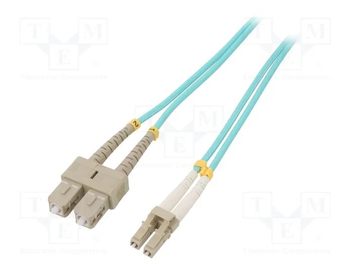 Qoltec Patchcord de fibra óptica LC/UPC - SC/UPC Multimode OM4 50/125 Duplex 5m Qoltec Patchcord de fibra óptica LC/UPC - SC/UPC Multimode OM4 50/125 Duplex 5m