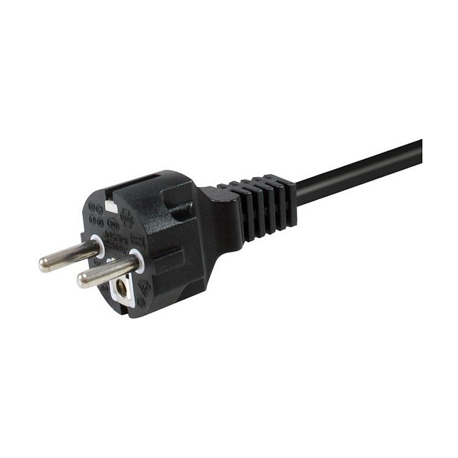EQUIP Cable Adaptador CEE 7/7 a CEE 7/3 St/Bu, Negro, 1.80 m, Cordón de Corriente