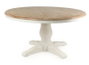 DKD Home Decor Mesa Redonda de Comedor Tradicional en Blanco y Natural, Desmontable, Dimensiones 120 x 120 x 76 cm