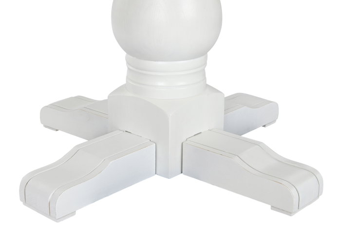 DKD Home Decor Mesa Redonda de Comedor Tradicional en Blanco y Natural, Desmontable, Dimensiones 120 x 120 x 76 cm DKD Home Decor Mesa Redonda de Comedor Tradicional en Blanco y Natural, Desmontable, Dimensiones 120 x 120 x 76 cm
