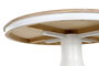 DKD Home Decor Mesa Redonda de Comedor Tradicional en Blanco y Natural, Desmontable, Dimensiones 120 x 120 x 76 cm
