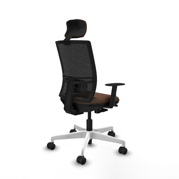 PIQUERAS Y CRESPO Silla de oficina Yunquera con mecanismo Sincro/Traslack Marrón oscuro/Negro