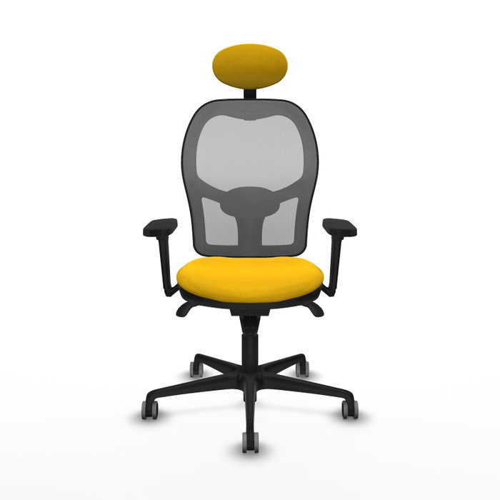 PIQUERAS Y CRESPO Silla de oficina Jorquera con mecanismo Sincro, Amarillo y Gris PIQUERAS Y CRESPO Silla de oficina Jorquera con mecanismo Sincro, Amarillo y Gris
