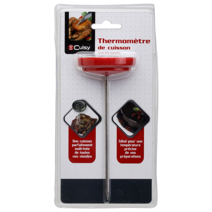 Cuisy Termómetro para Carne Diámetro 5,8 cm Altura 14 cm Metal y Silicona Hasta 120°C