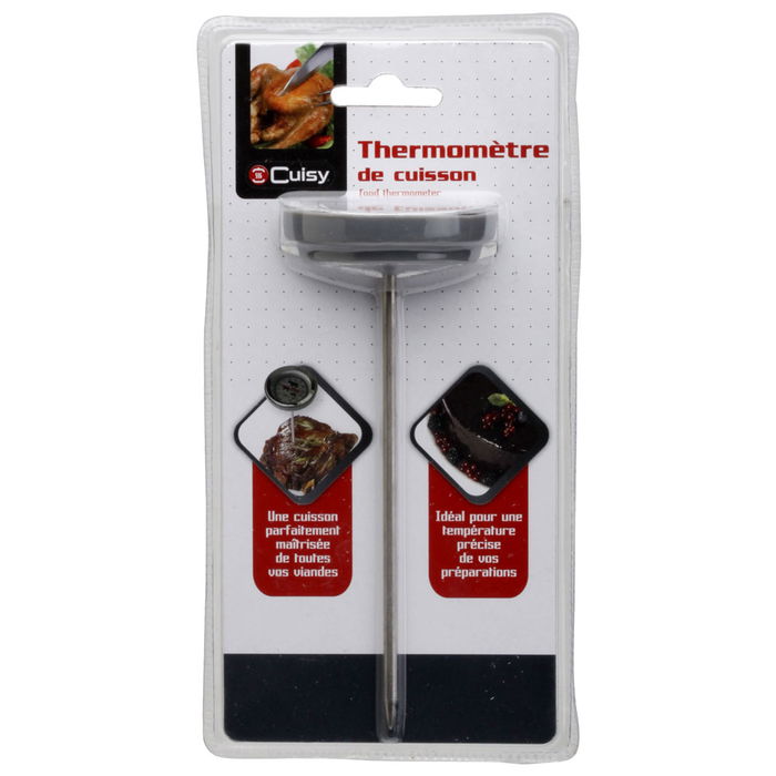 Cuisy Termómetro para Carne Diámetro 5,8 cm Altura 14 cm Metal y Silicona Hasta 120°C