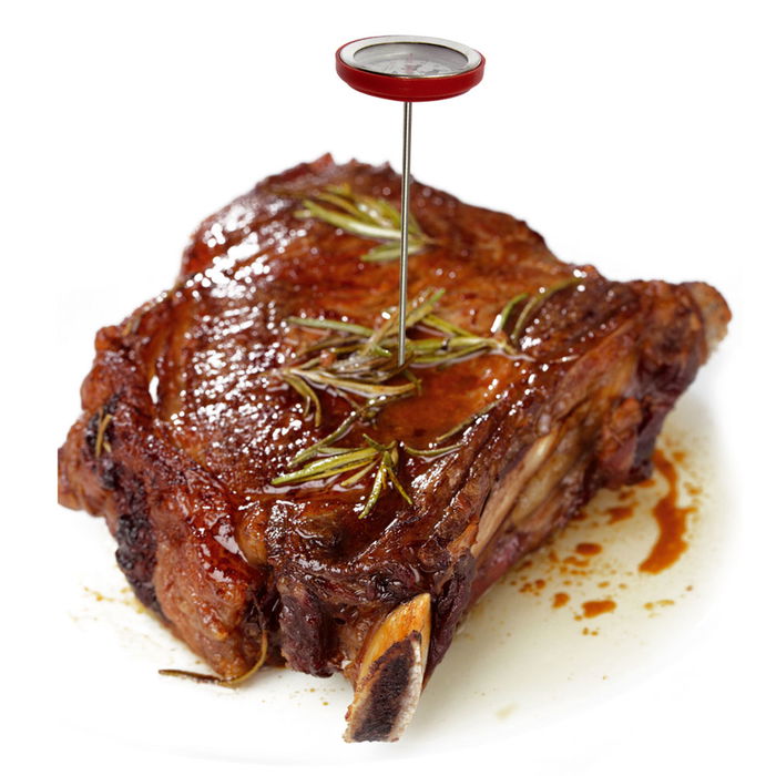 Cuisy Termómetro para Carne Diámetro 5,8 cm Altura 14 cm Metal y Silicona Hasta 120°C