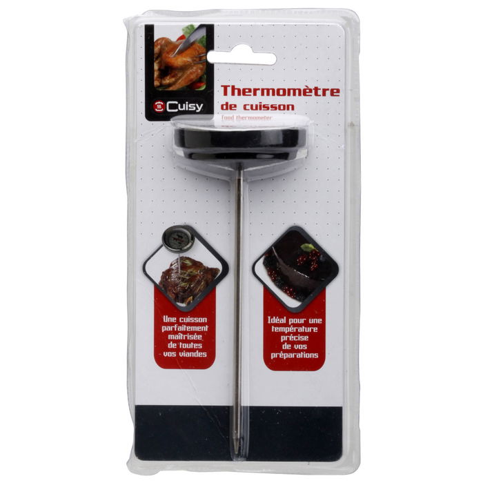 Cuisy Termómetro para Carne Diámetro 5,8 cm Altura 14 cm Metal y Silicona Hasta 120°C