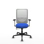 PIQUERAS Y CRESPO Silla de oficina Zulema con mecanismo Sincro/Traslack, Azul y Blanco