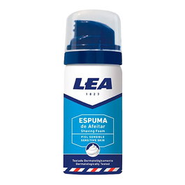 Lea SENSITIVE SKIN Espuma de Afeitar 100 ml, Hidratante para Pieles Sensibles con Mentol, Formato Dosificador, Vegano y con Ingredientes Naturales