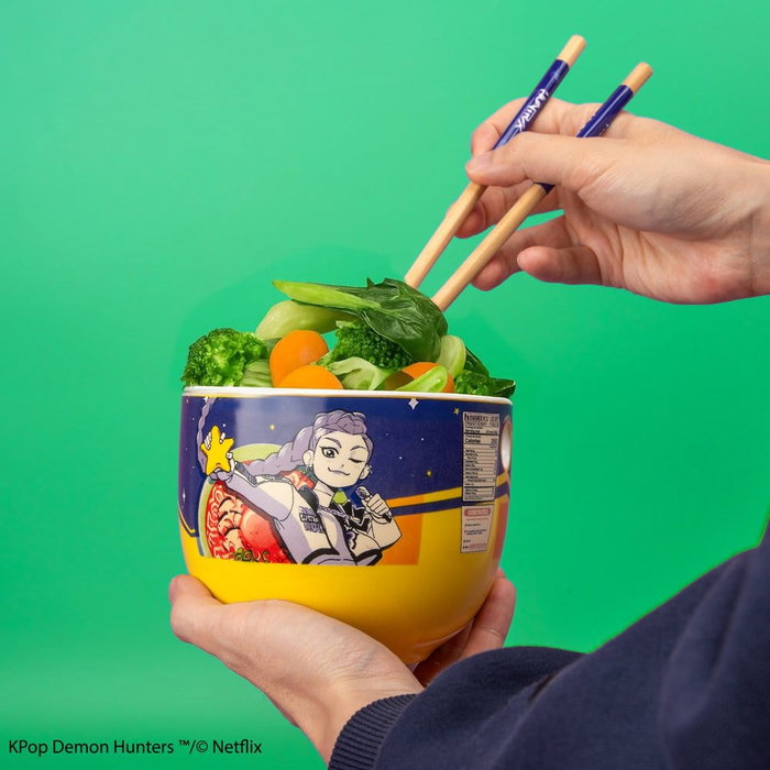 Cinereplicas Bol de Ramen Rumi Superstar Flavor con Palillos Las guerreras K-pop