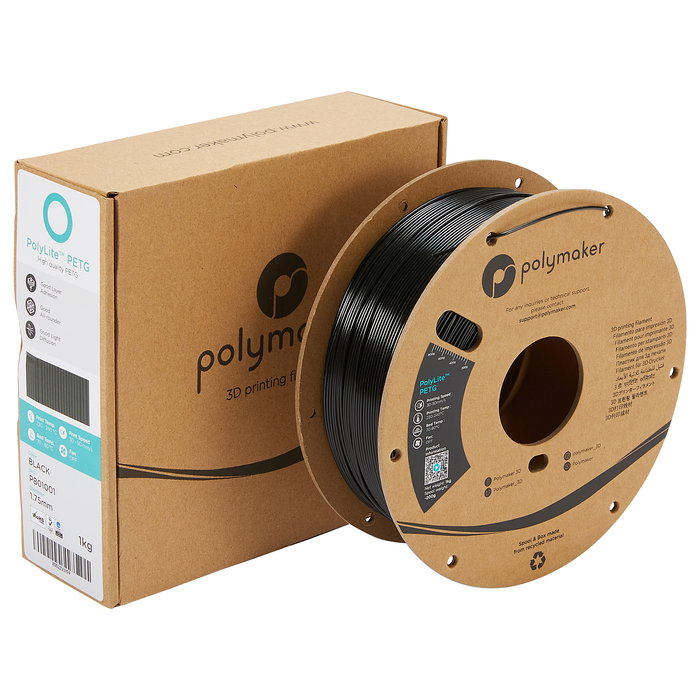 Polmask Filamento PETG 1.75 mm Negro 3 kg para Impresión 3D Polmask Filamento PETG 1.75 mm Negro 3 kg para Impresión 3D