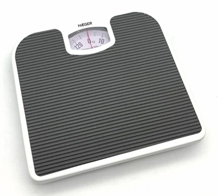 Haeger BS-MEC.012A Báscula de Baño Analógica 130 kg, Precisión 1 kg, Forma Plaza, Color Gris