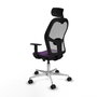 PIQUERAS Y CRESPO Silla de oficina Jorquera con mecanismo Sincro/Traslack, Morado y Gris