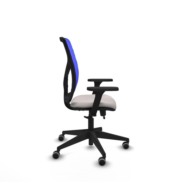 PIQUERAS Y CRESPO Silla de oficina Motilla Blanco y Azul con Brazos 3D PIQUERAS Y CRESPO Silla de oficina Motilla Blanco y Azul con Brazos 3D
