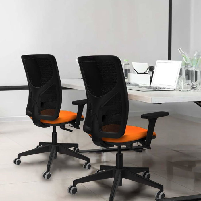 PIQUERAS Y CRESPO Silla de oficina Motilla Blanco y Azul con Brazos 3D PIQUERAS Y CRESPO Silla de oficina Motilla Blanco y Azul con Brazos 3D