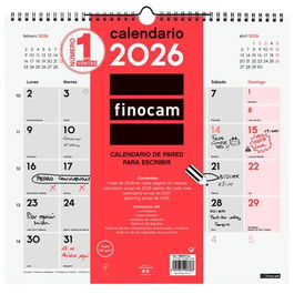 Finocam Calendario De Escritura L-340x320 mm Mv Neutro 2026 Para Planificar Anotaciones