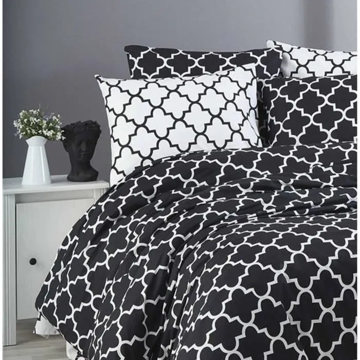 Juego de Cama - ASI8683742032472 - Funda Nórdica 220x240 cm + 2 Fundas Almohada 60x60 cm - 100% Algodón Reforzado - Negro
