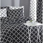 Aucune Juego de cama Negro 100% algodón reforzado con funda nórdica y 2 fundas de almohada