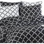 Aucune Juego de cama Negro 100% algodón reforzado con funda nórdica y 2 fundas de almohada