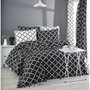 Aucune Juego de cama Negro 100% algodón reforzado con funda nórdica y 2 fundas de almohada