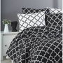Aucune Juego de cama Negro 100% algodón reforzado con funda nórdica y 2 fundas de almohada