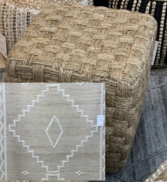DKD Home Decor Reposapiés de Yute y Lana Natural