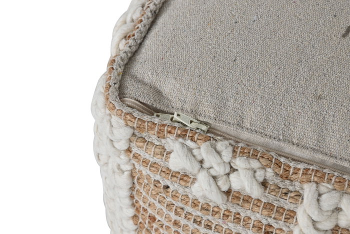 DKD Home Decor Reposapiés de Yute y Lana Natural DKD Home Decor Reposapiés de Yute y Lana Natural