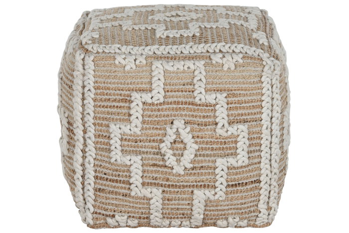 DKD Home Decor Reposapiés de Yute y Lana Natural DKD Home Decor Reposapiés de Yute y Lana Natural