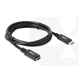 Club3D CAC-1531 Cable Extensión USB 3.2 Tipo C a 2 USB C 1m - 5 Gbps, Carga Rápida 60W, Plug & Play, Negro