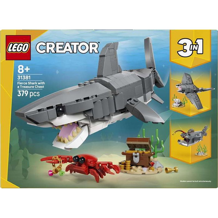 LEGO Creator 3 en 1 Feroz Tiburón con Cofre del Tesoro 31381 LEGO Creator 3 en 1 Feroz Tiburón con Cofre del Tesoro 31381