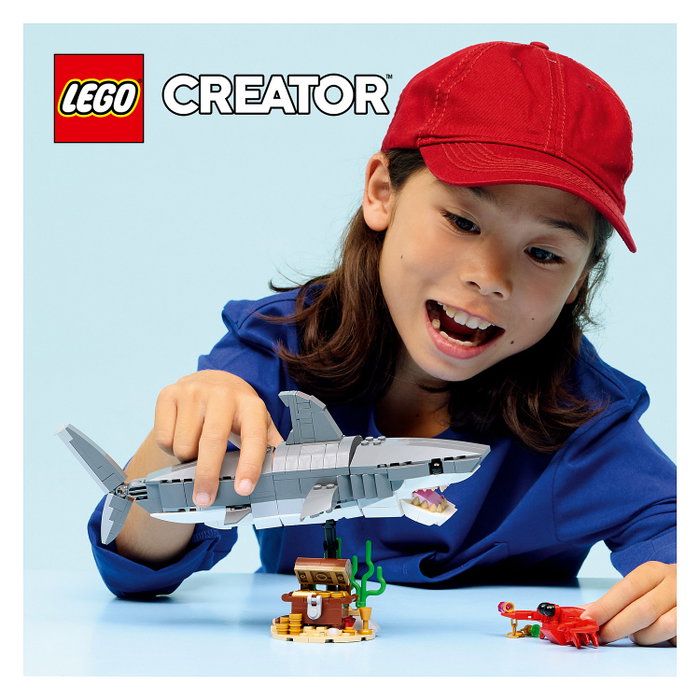 LEGO Creator 3 en 1 Feroz Tiburón con Cofre del Tesoro 31381 LEGO Creator 3 en 1 Feroz Tiburón con Cofre del Tesoro 31381