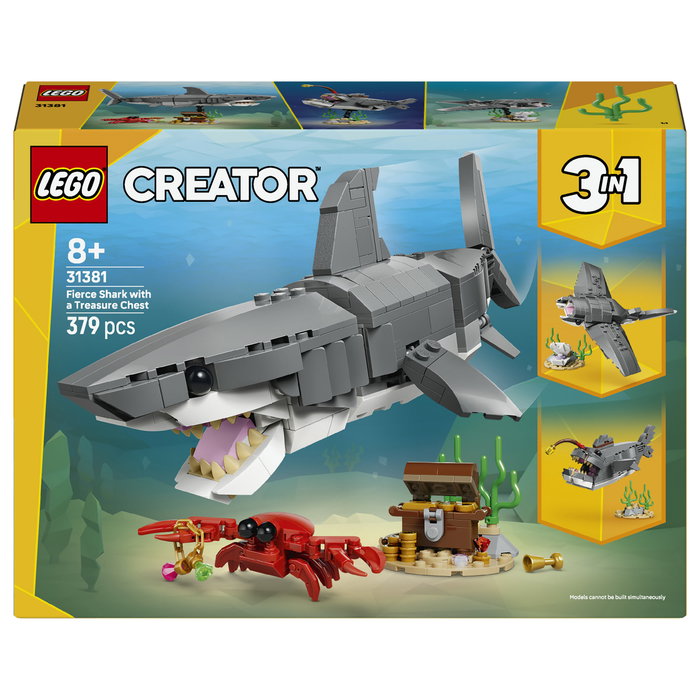 LEGO Creator 3 en 1 Feroz Tiburón con Cofre del Tesoro 31381 LEGO Creator 3 en 1 Feroz Tiburón con Cofre del Tesoro 31381