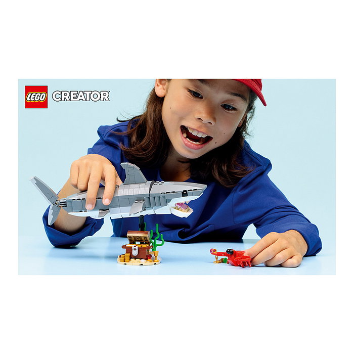 LEGO Creator 3 en 1 Feroz Tiburón con Cofre del Tesoro 31381 LEGO Creator 3 en 1 Feroz Tiburón con Cofre del Tesoro 31381