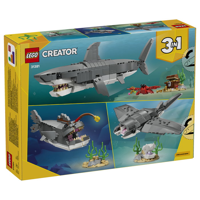 LEGO Creator 3 en 1 Feroz Tiburón con Cofre del Tesoro 31381 LEGO Creator 3 en 1 Feroz Tiburón con Cofre del Tesoro 31381