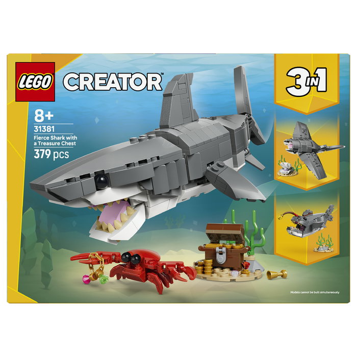 LEGO Creator 3 en 1 Feroz Tiburón con Cofre del Tesoro 31381 LEGO Creator 3 en 1 Feroz Tiburón con Cofre del Tesoro 31381