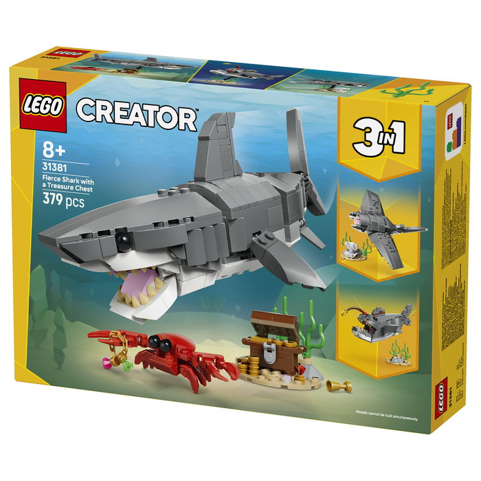 LEGO Creator 3 en 1 Feroz Tiburón con Cofre del Tesoro 31381 LEGO Creator 3 en 1 Feroz Tiburón con Cofre del Tesoro 31381