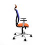 PIQUERAS Y CRESPO Silla de oficina Motilla con mecanismo Sincro/Traslack, Azul y Naranja