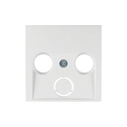 Hager 12038989 Zentralstück Antennensteckdose, Blanco Brillante, Plástico Termoplástico, 3 Puntos de Venta, Paquete de 10 Unidades