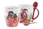 DKD Home Decor Taza de Porcelana 300ml Surtida Rojo y Verde