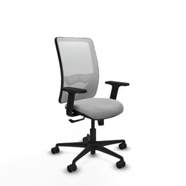 PIQUERAS Y CRESPO Silla de oficina Zulema con mecanismo Sincro, Tela Gris claro y Malla Blanco