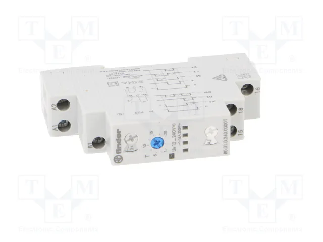 FINDER Relé de tiempo Serie 80 SPDT 12-240V AC/DC FINDER Relé de tiempo Serie 80 SPDT 12-240V AC/DC