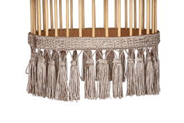 DKD Home Decor Lámpara Techo Urban Marron Beige Ratan Poliester Flecos 45 x 46 x 45 cm