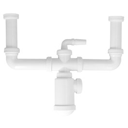 ABRISA Sifón Doble Extensible con Botella Salida 1 1/2 pulgada Ø 40 mm