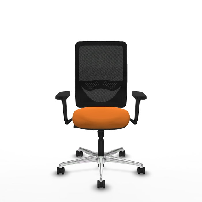 PIQUERAS Y CRESPO Silla de oficina Zulema Naranja y Negro con Mecanismo Sincro