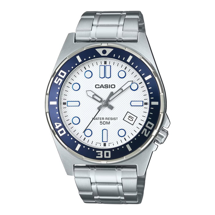 Casio MTD-135D-7AVDF con esfera blanca y correa de acero Casio MTD-135D-7AVDF con esfera blanca y correa de acero