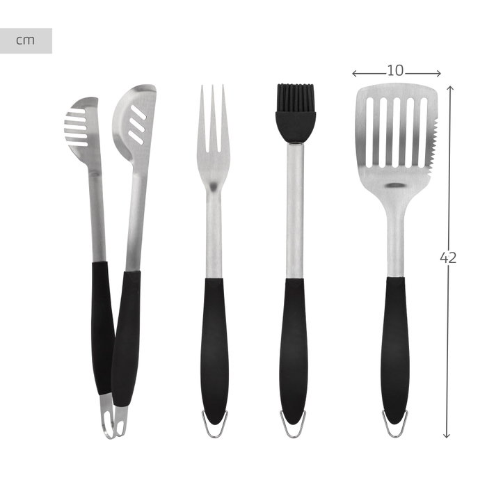 Aktive Set de 4 accesorios para barbacoa Barbecue
