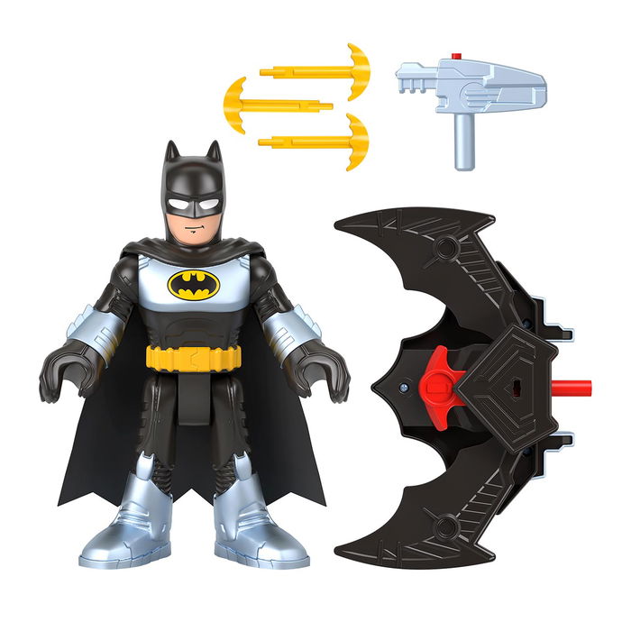 Imaginext Figura Grande Batman con Batplaneador Hvy12 Mattel DC Super Friends Juguete +3 Años