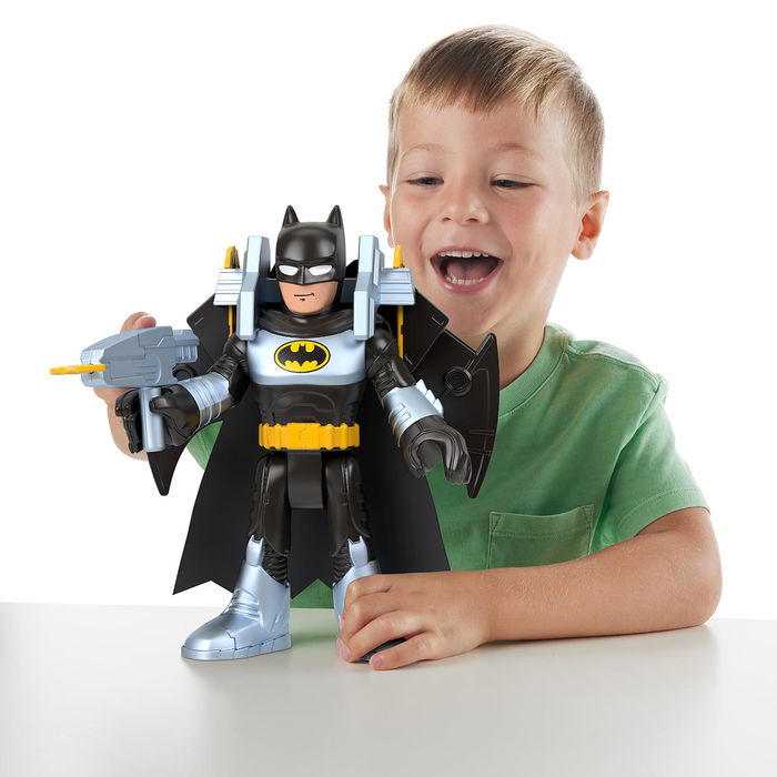 Imaginext Figura Grande Batman con Batplaneador Hvy12 Mattel DC Super Friends Juguete +3 Años
